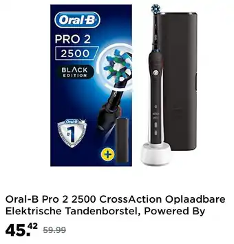 Amazon Oral-B Pro 2 2500 CrossAction Oplaadbare Elektrische Tandenborstel, Powered By Braun, 1 Handvat, 1 Opzetborstel, 1 Etui aanbieding