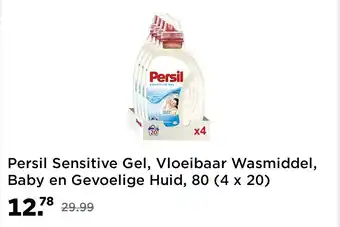 Amazon Persil Sensitive Gel, Vloeibaar Wasmiddel, Baby en Gevoelige Huid, 80 (4 x 20) wasbeurten Voordeelverpakking aanbieding