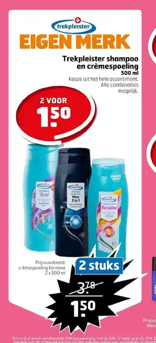 Trekpleister Shampoo en cremespoeling 500 ml 2 stuks aanbieding