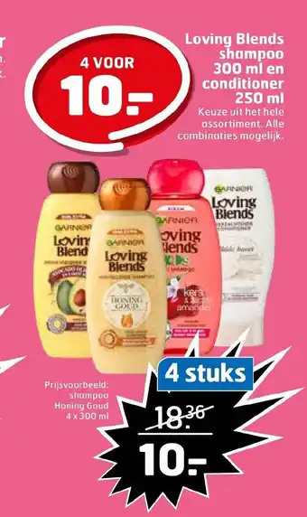 Trekpleister Loving Blends shampoo 300 ml en conditioner 250 ml 4  stuks aanbieding