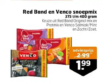 Trekpleister Red Band en Venco snoepmix 375 t/m 400 gram aanbieding