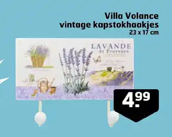 Trekpleister Villa Volance vintage kapstokhaakjes 23 x 17 cm aanbieding