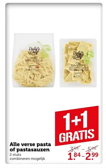 Coop Alle verse pasta of pastasauzen 2 stuks aanbieding