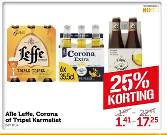 Coop Alle Leffe, Corona of Tripel Karmeliet aanbieding