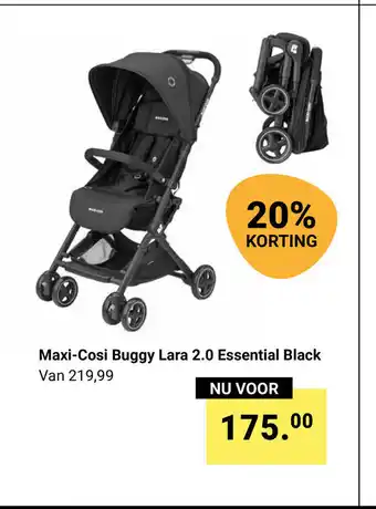 Van Asten BabySuperstore Maxi-Cosi Buggy Lara 2.0 Essential Black aanbieding