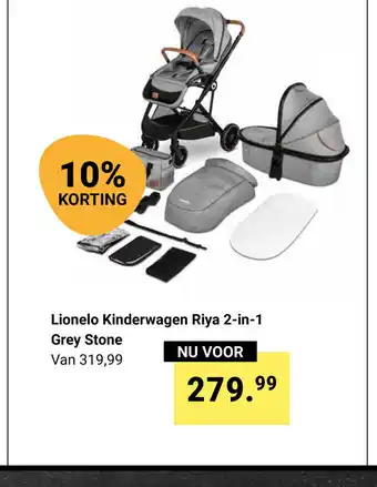 Van Asten BabySuperstore Lionelo Kinderwagen Riya 2-in-1 Grey Stone aanbieding