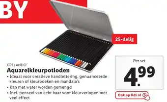 Lidl Crelando aquarelkleurpotloden aanbieding