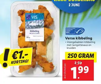 Lidl Verse kibbeling 250g aanbieding