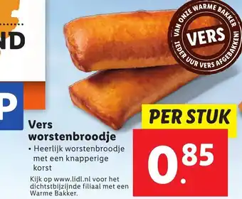 Lidl Vers worstenbroodje aanbieding