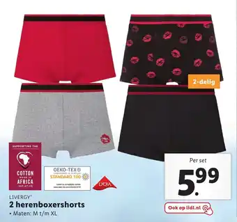 Lidl Livergy 2 herenboxershorts aanbieding