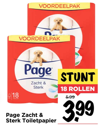 Vomar Voordeelmarkt Page Zacht & Sterk Toiletpapier aanbieding