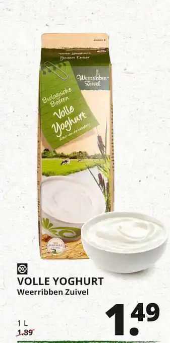 Natuurwinkel Volle Yoghurt Weerribben Zuivel 1L aanbieding