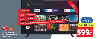 Lidl Grundig 65 UHD Android smart-TV aanbieding