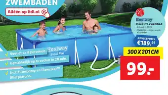 Lidl Bestway steel pro zwembad 300 x 201 cm aanbieding