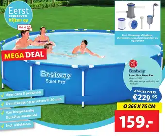 Lidl Bestway steel pro pool set 366 x 76cm aanbieding