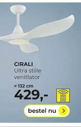 Lampidee Cirali Ultra Stille Venitlator ø 132 Cm aanbieding