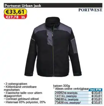 Toolstation Portwest Urban Jack aanbieding