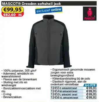 Toolstation Mascot Dresden Softshell Jack aanbieding