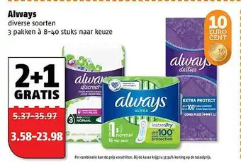 Poiesz Always 2+1 Gratis aanbieding