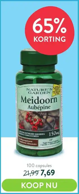 Holland & Barrett Nature's Garden Meidoorn 150mg aanbieding