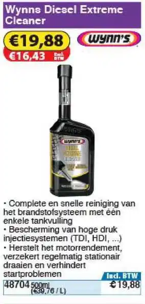 Toolstation Wynns Diesel Extreme Cleaner aanbieding