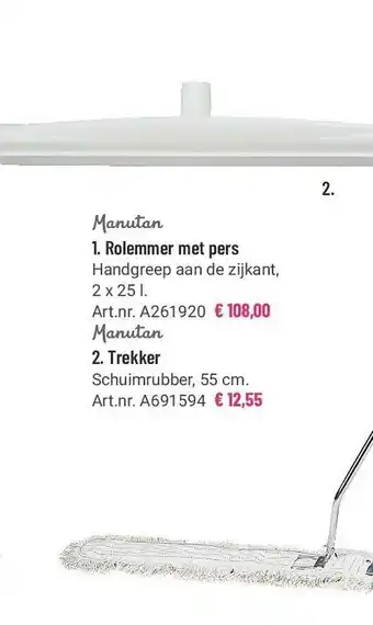 Manutan Manutan Rolemmer Met Pers Of Trekker aanbieding