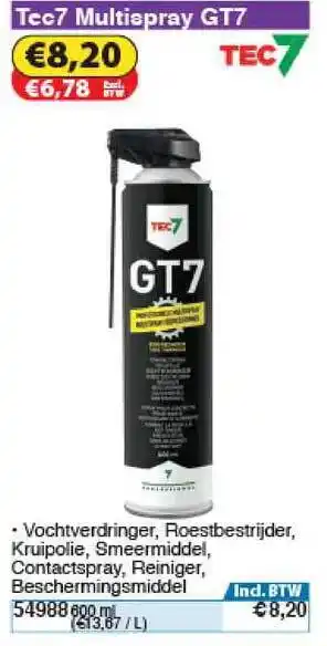 Toolstation Tec7 Mutispray Gt7 aanbieding