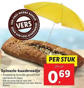 Lidl Spinazie-Kaasbroodje aanbieding