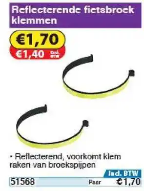 Toolstation Reflecterende Fietsbroek Klemmen aanbieding