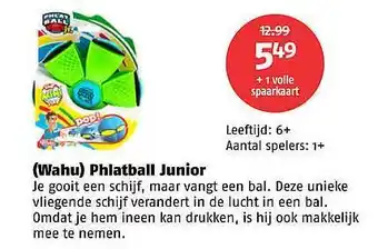 Poiesz (Wahu) Phlatball Junior aanbieding