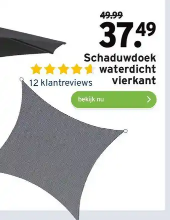 GAMMA Schaduwdoek waterdicht vierkant aanbieding