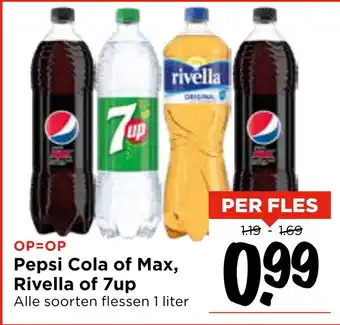 Vomar Voordeelmarkt Pepsi Cola of Max, Rivella of 7up aanbieding