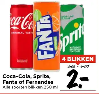 Vomar Voordeelmarkt Coca-Cola, Sprite, Fanta of Fernandes aanbieding