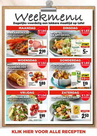 Vomar Voordeelmarkt Weekmenu aanbieding