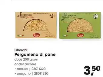 HANOS Cherchi Pergamena Di Pane aanbieding