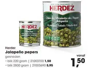 HANOS Herdez Jalapeño Pepers aanbieding