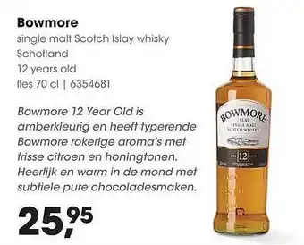 HANOS Bowmore Single Malt Scotch Islay Whisky Schotland aanbieding