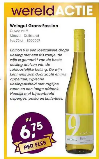 HANOS Weingut Grans-Fassian Cuvee Nr. 9 Moezel - Duitsland aanbieding