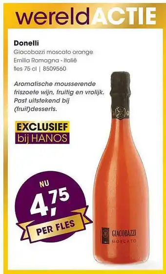 HANOS Donelli Giacobazzi Moscato Orange Emilia Romagna - Italië aanbieding