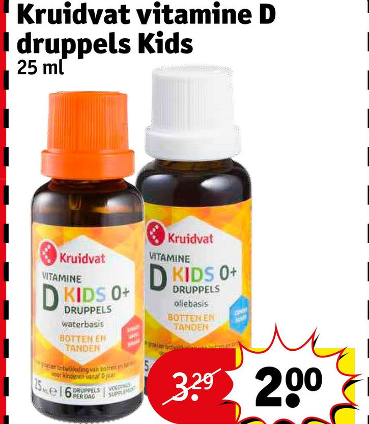 Kruidvat vitamine D druppels Kids aanbieding bij Kruidvat