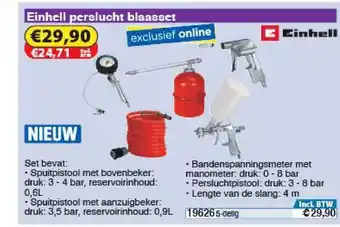 Toolstation Einhell Perslucht Blaasset aanbieding