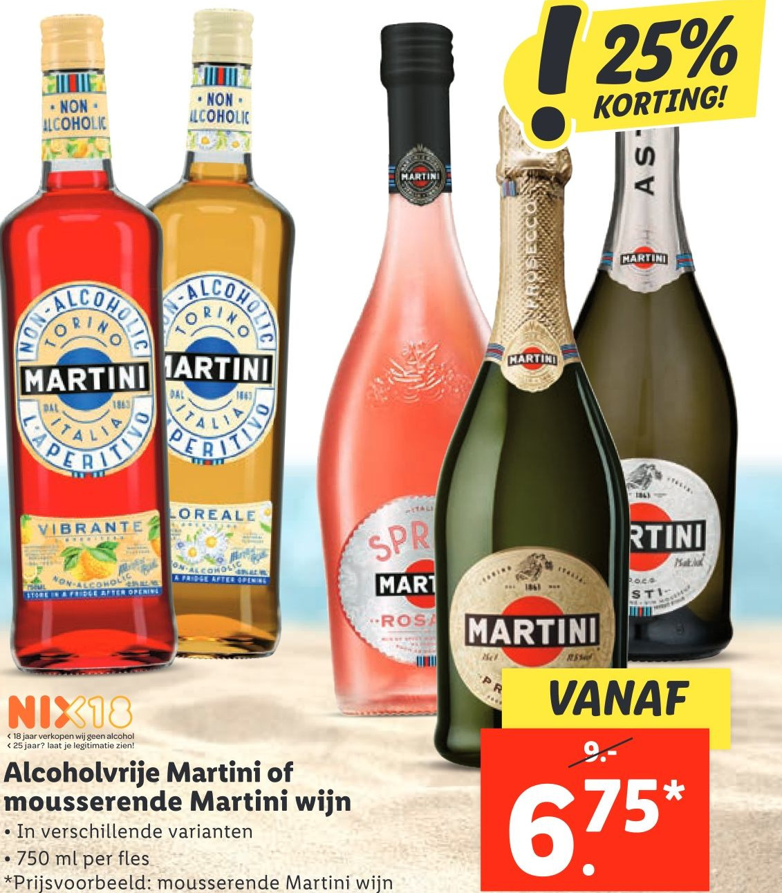 Alcoholvrije Martini of mousserende Martini wijn aanbieding bij Lidl