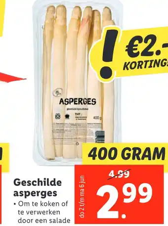 Lidl Geschilde asperges aanbieding