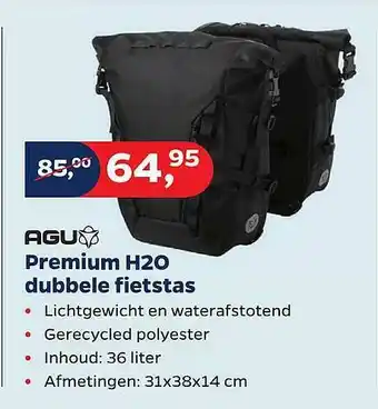 Bike Totaal Agu Premium H2O Dubbele Fietstas aanbieding