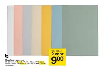 Zeeman Hoeslaken geweven aanbieding