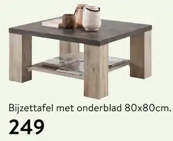 Profijt Meubel Bijzettafel met onderblad 80x80 cm aanbieding