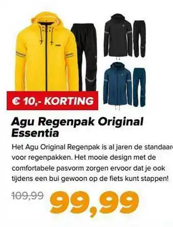 12GO Biking Agu Regenpak Original Essentia € 10,- Korting aanbieding