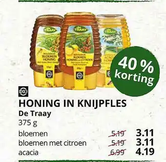 Ekoplaza Honing In Knijpfles De Traay 40% Korting aanbieding