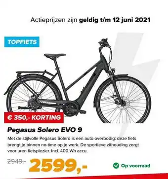 12GO Biking Pegasus Solero EVO 9 Fiets € 350,- Korting aanbieding