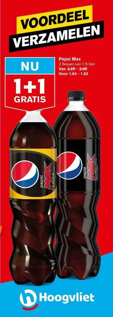 pepsi max aanbieding 1+1 gratis